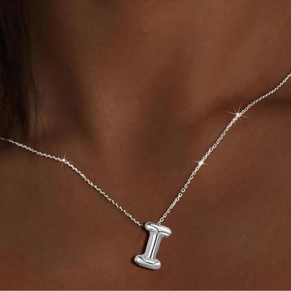 BRAND NEW, STILL IN THE PACKAGE Trendy Bubble Initial Charm and Necklace